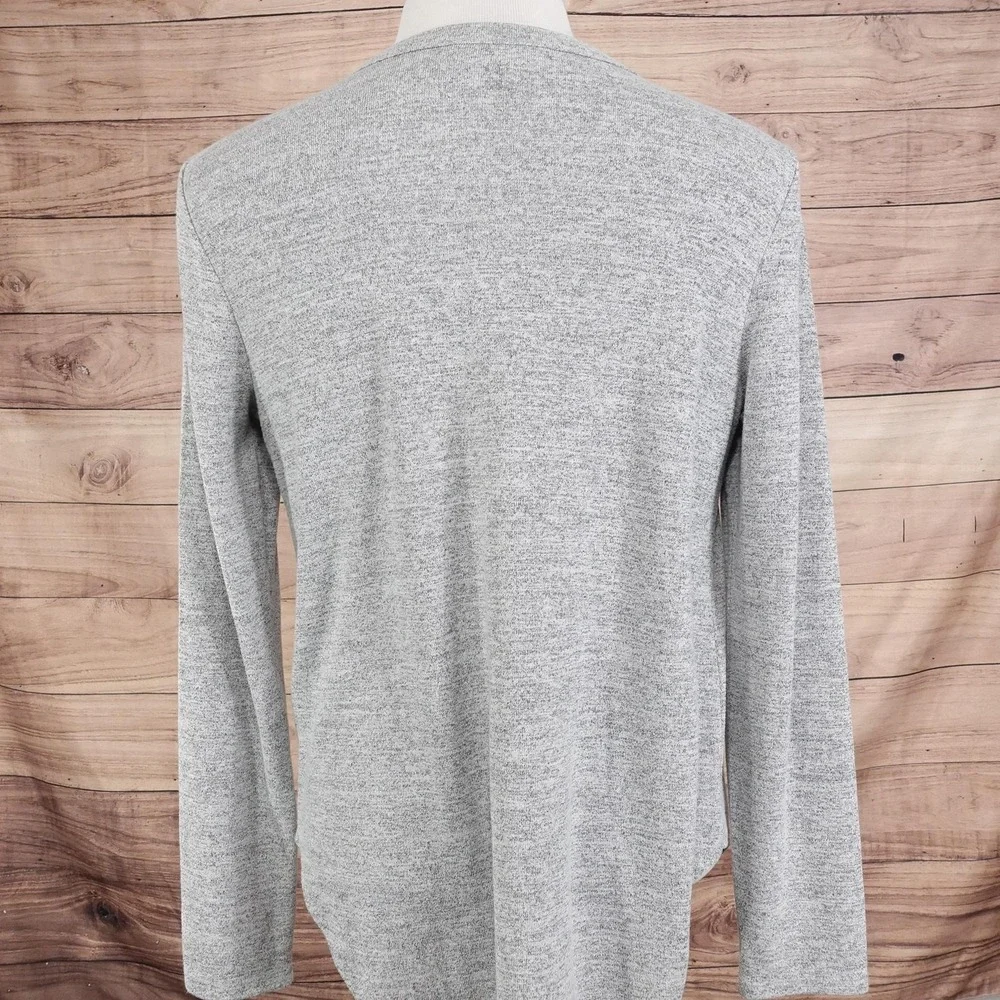 Banana Republic Shirt Mens Large Gray Luxespun Long Sleeve Crewneck Soft Top‎